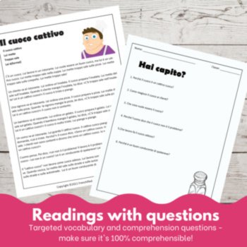 Beginning Italian Language Comprehensible Input Reading Il Cuoco Cattivo, image 2