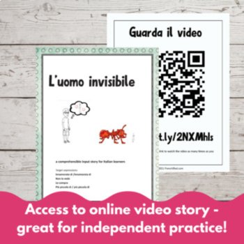 Beginning Italian language Comprehensible Input Reading L'uomo Invisible, image 4