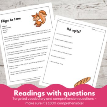 Beginning Italian language short story CI lesson plan Filippo ha fame, image 2