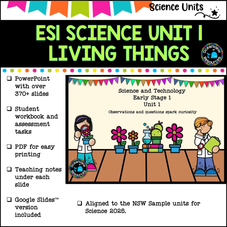 ES1(Kindy) UNIT 1 NSW Science  Teaching Unit-Living Things 2025  Complete unit