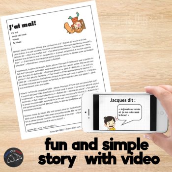 J’ai Mal! Beginning French Short Story & Comprehensible Input Lesson, image 2