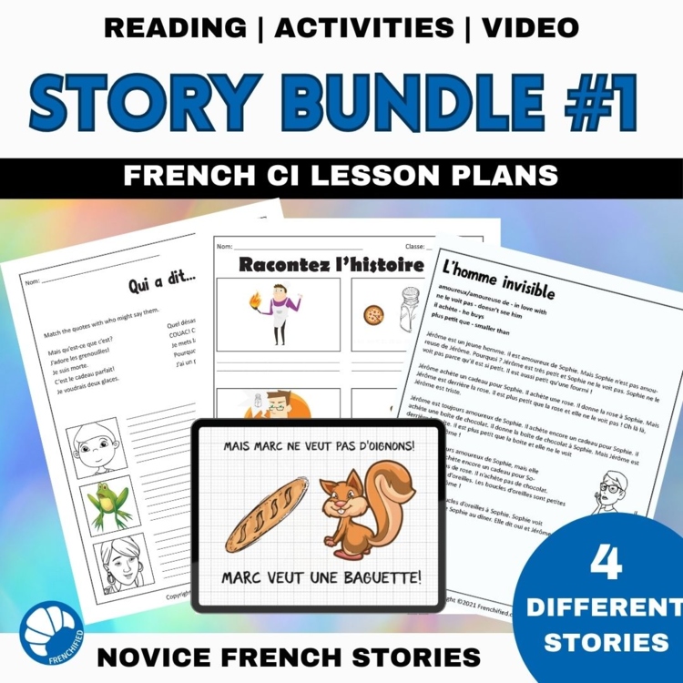 French Comprehensible Input Lessons | Beginning Story Bundle 1