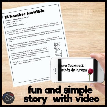 El Hombre Invisible Beginning Spanish Short Story, Comprehensible Input Reading, image 2