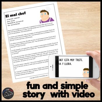 Beginning Spanish Short Story & Reading Comprehension - CI Lesson El Mal Chef, image 2