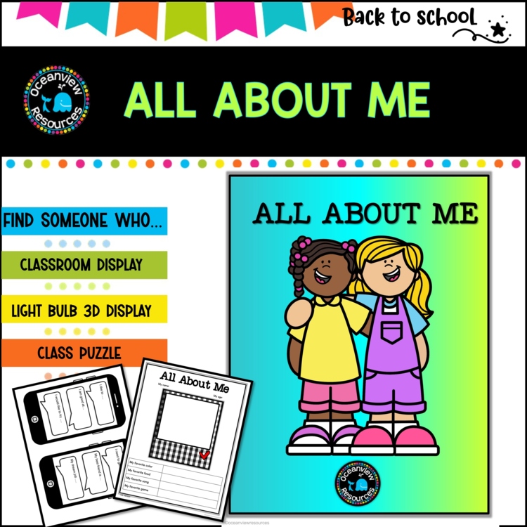 All About Me Worksheets First Day Week of School Getting to Know You Activities
