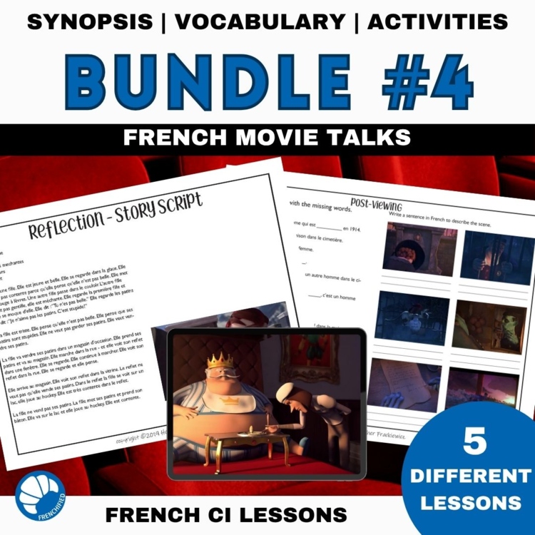 Movie Talk French Bundle 4 | Listening and Reading Activities