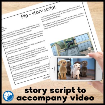 Beginning French movie talk script and activities for the short video Pip, image 2