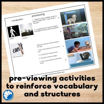 Beginning French movie talk script and activities for the short video Pip, image 3