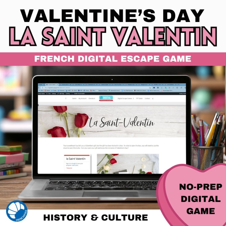 French Valentines Day digital escape room la Saint Valentin activity