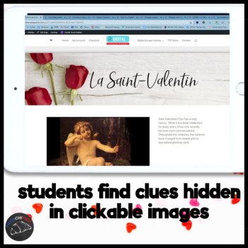 French Valentines Day digital escape room la Saint Valentin activity, image 3