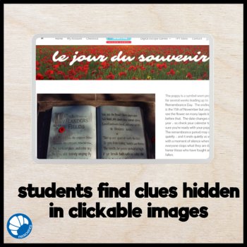 Le jour du Souvenir French digital escape room Veterans Day Armistice activity, image 3