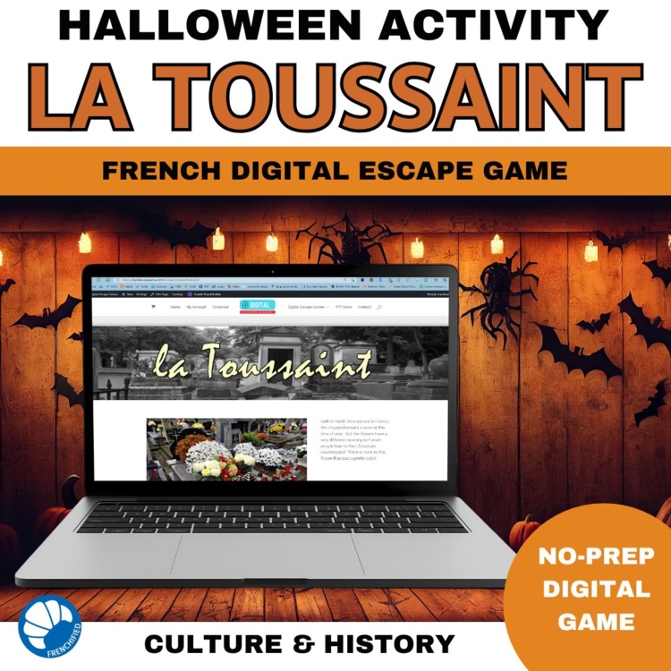 la Toussaint spooky stuff Halloween escape game for high school French learners