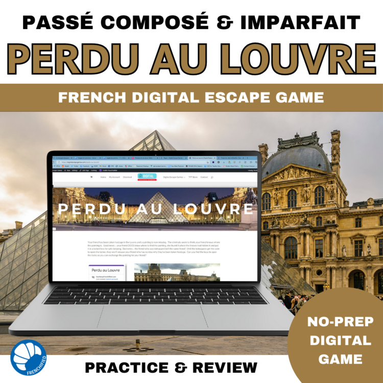 French Passé composé and imparfait - Perdu au Louvre Digital escape room