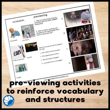 French Listening Worksheets | Alma Movie Talk Reading Comprehension Activities, image 3