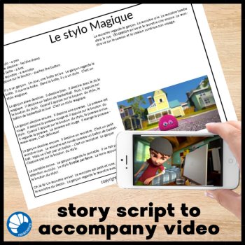Beginning French movie talk clip chat script and activities The Magic Pen, image 2