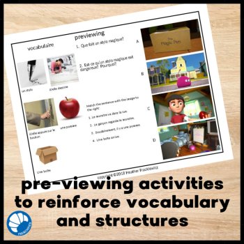 Beginning French movie talk clip chat script and activities The Magic Pen, image 3