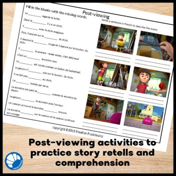 Beginning French movie talk clip chat script and activities The Magic Pen, image 4