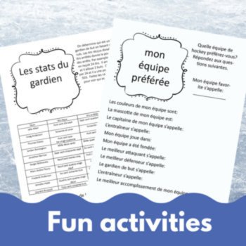 Soccer hockey basketball French sports reading comprehension activity units, image 3