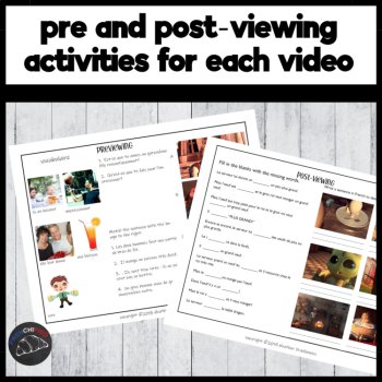 20 French Movie Talk Listening activities and worksheets clip chat bundle, image 2