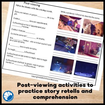 French listening comprehension activity CI movie talk bundle - 4 activities, image 4
