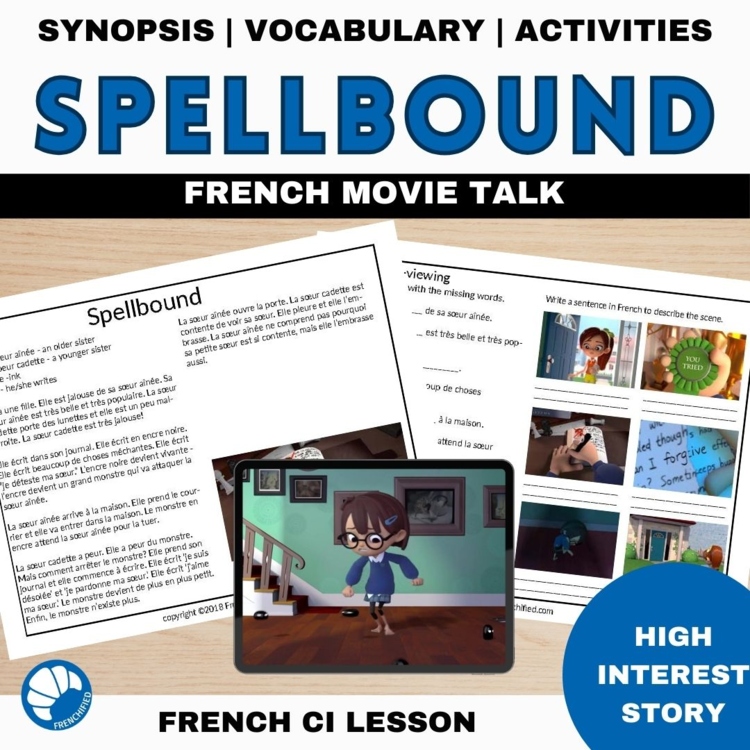 French listening comprehension activity CI movie talk - Spellbound