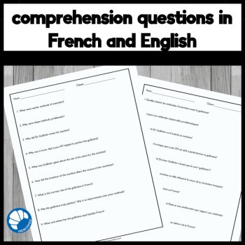 Guillotine Reading Comprehension in French - French Revolution Intermediate, image 3