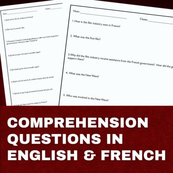 Intermediate French reading comprehension de Lecture Le Cinéma en France, image 3
