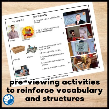 French Comprehensible Input movie talk script and activities Print your Guy, image 3