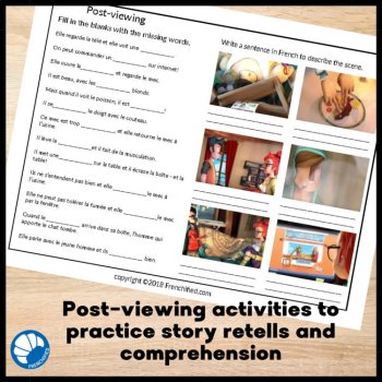French Comprehensible Input movie talk script and activities Print your Guy, image 4