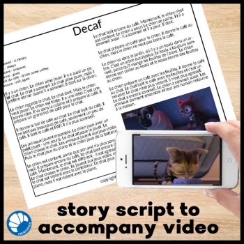 French listening comprehension activity movie talk & questions Decaf, image 2