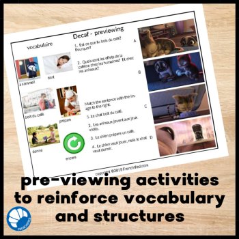 French listening comprehension activity movie talk & questions Decaf, image 3