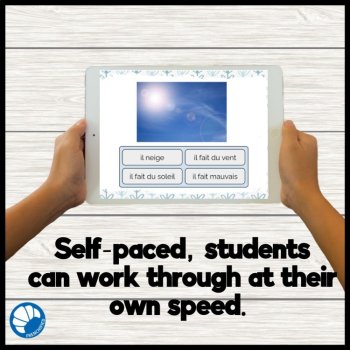 French weather vocabulary activity la météo digital practice cards Boom Cards, image 2