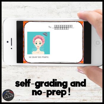 French Reflexive Verbs Practice Present Tense Boom Cards | Digital Bundle, image 2