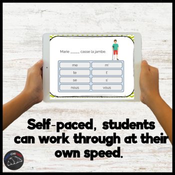 French Reflexive Verbs Practice Present Tense Boom Cards | Digital Bundle, image 4