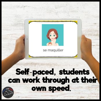 French reflexive verbs vocabulary introduction activity digital lesson, image 4