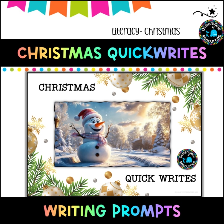 Christmas Quick-Write Prompts – Writing Fluency Activity