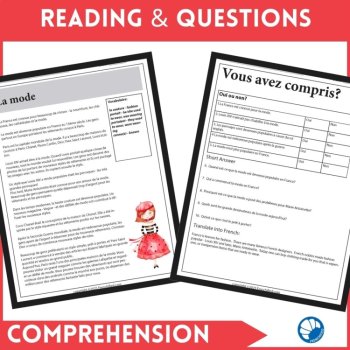 French Comprehensible Input Clothing les vêtements beginning French cothing unit, image 2