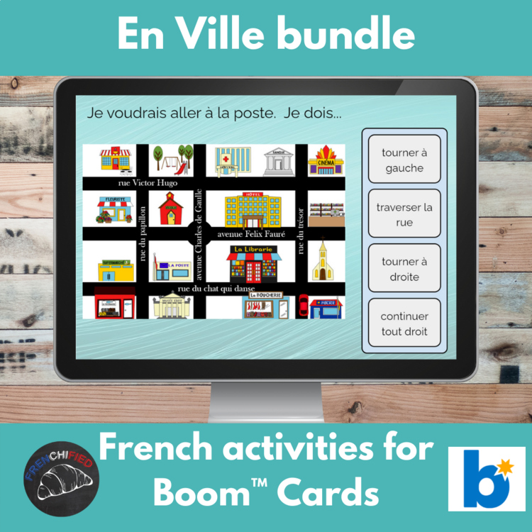 French directions, vocabulary, aller, prepositions au/à la practice activities