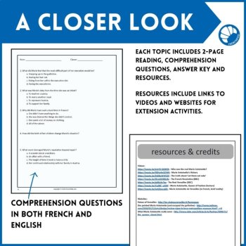 Intermediate French reading comprehension activities biographies bundle, image 4