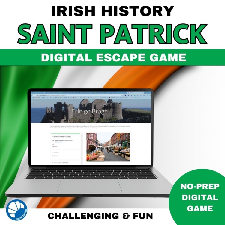 St Patrick's Day activity digital escape room High school Irish culture/history