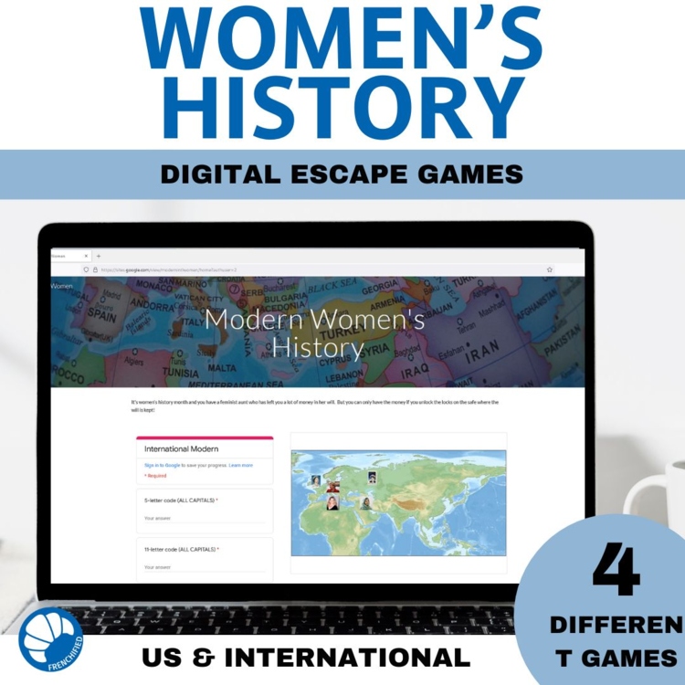 Womens History Month Digital Escape Games US & International women