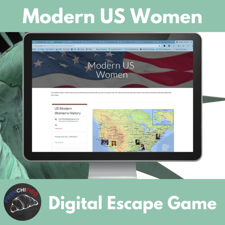 Womens History Month Digital Escape Room Modern American Women