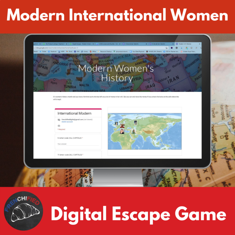 Womens History Month Digital Escape Room Modern women of the world