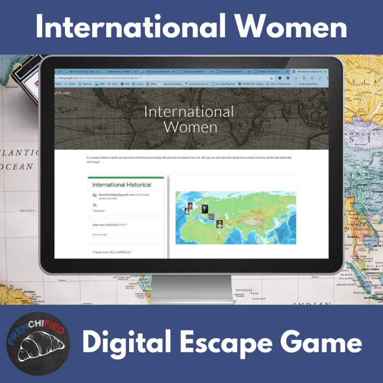 International Womens day World History Digital Escape room womens history
