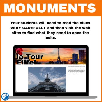 Paris French and English Escape Room Activity for History, Culture & Monuments, image 3
