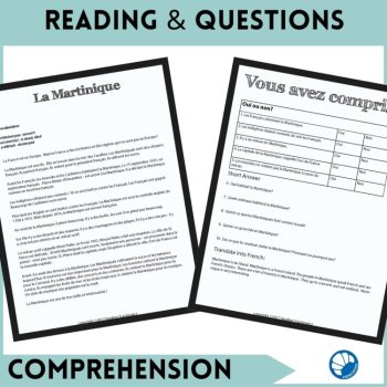 Martinique French Comprehensible Input Reading | La Francophonie, image 2