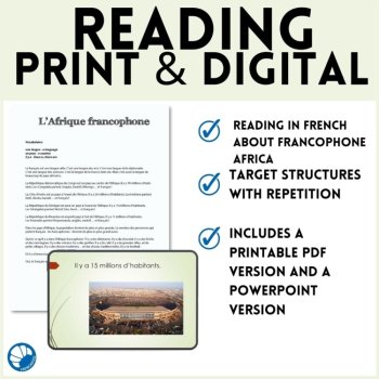 Beginning French Lesson Plan, Francophone Africa Comprehensible Input Reading, image 3