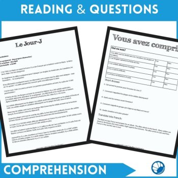 Beginning French Comprehensible Input Reading, D-Day & WWII History, image 2