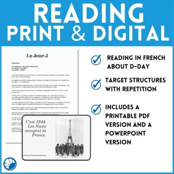 Beginning French Comprehensible Input Reading, D-Day & WWII History, image 3