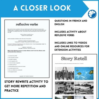 Beginning French Comprehensible Input Reading, D-Day & WWII History, image 4